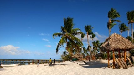 Доминикана - стройные пальмы, сбегающиеся к безбрежному океану