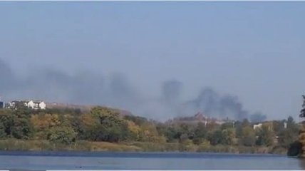 В районе Донецкого аэропорта произошел пожар (Видео)