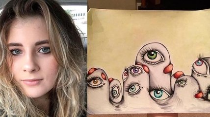 18-летняя девушка с шизофренией рисует свои галлюцинации (Фото)