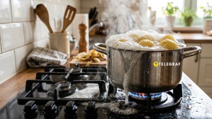 Вода может сбежать в любой момент варки картофеля