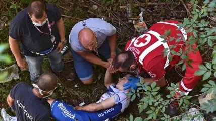 Велогонщик упал с моста: видео страшного инцидента