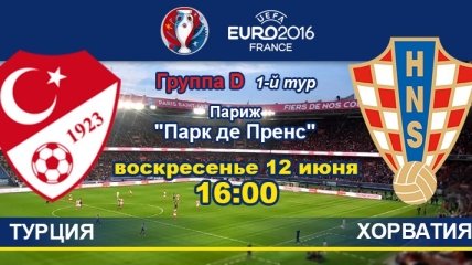 Турция - Хорватия: онлайн-трансляция матча Евро-2016