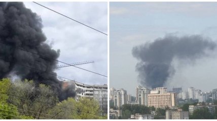 В Киеве  произошел масштабный пожар