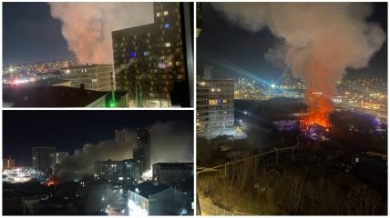 Пожар был хорошо виден из разных районов города
