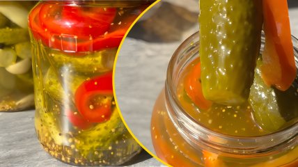 Консервированные огурцы с перцем