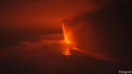 Очередное извержение вулкана Этна на Сицилии