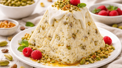 Фисташковая творожная паска