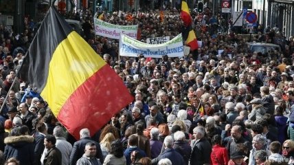 Марш против террора и ненависти проходит в Брюсселе