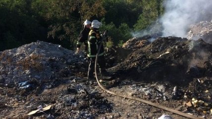 В Полтавской области горит свалка
