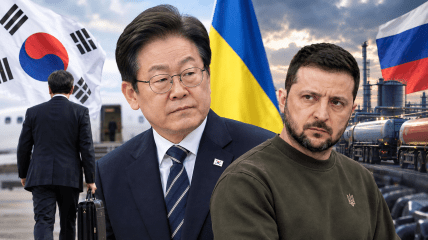 Президент Южной Кореи Ли Чжэ Мён и президент Украины Владимир Зеленский
