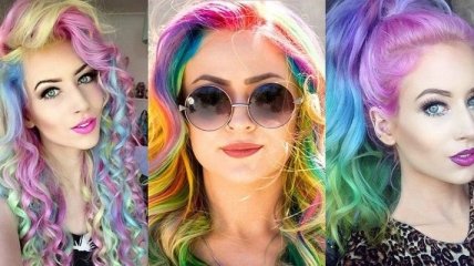 Мода 2018: скрытая радуга в волосах - тренд, покоривший модниц по всему миру (Фото)