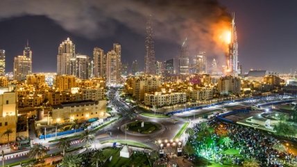 В Дубае горел один из высочайших небоскребов мира