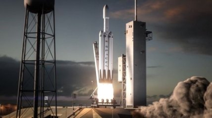 Центральный ускоритель ракеты Falcon Heavy на скорости в 500 км/ч упал в океан (Видео)