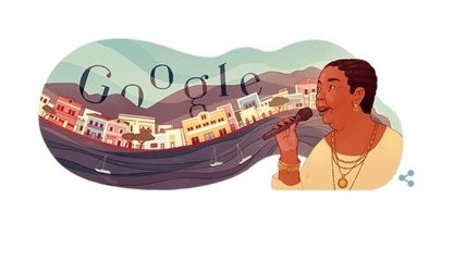Google выпустил Doodle в честь легендарной певицы Сезарии Эворы (Фото, Видео)