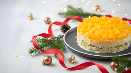 Салат з апельсином, куркою та пекінською капустою