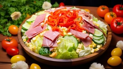 Как приготовить рецепт Салат из зелени и овощей