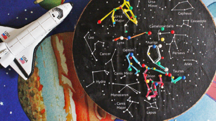 Астрономия для детей: учим созвездия с помощью геоборда