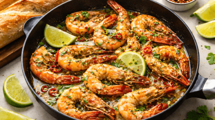 Креветки в винном соусе