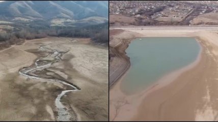 Маленькая лужа в пустыне: в Крыму окончательно пересохло одно из водохранилищ (видео)