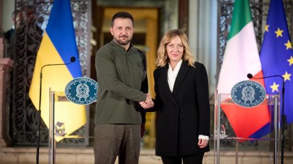 Президент Украины Владимир Зеленский и премьер-министр Италии Джорджа Мелони