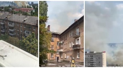 В Киеве случился сильный пожар