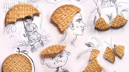 Забавные рисунки из печенья, фантиков и попкорна (ФОТО)