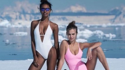 Модели Victoria's Secret выложили снимки с экстремальной съемки на глыбе льда  