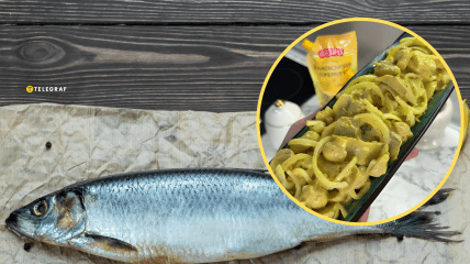 Закуска из сельди и грибов