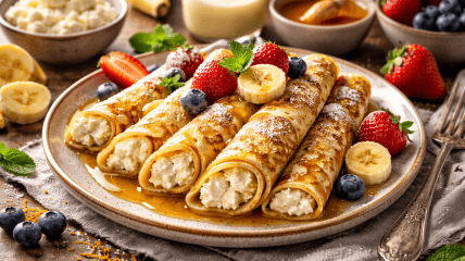 Блинчики с банановой начинкой