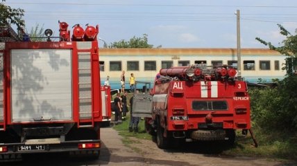 В Черкасской области загорелся дизель-поезд