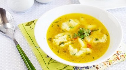 Любимый суп с галушками по маминому рецепту