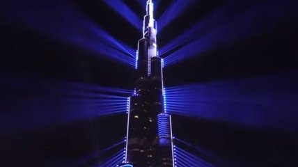 На Новый год в Дубае показали масштабное лазерное шоу (Видео)
