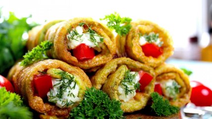 Закуска из кабачков с творогом