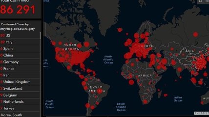 Пандемия COVID-19: Карта распространения коронавируса в мире 31 марта
