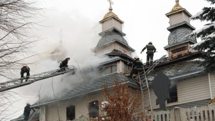 На Львовщине горела деревянная церковь XIX века