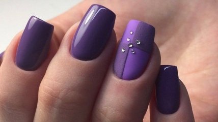 Маникюр 2020: интересные идеи дизайна ногтей в фиолетовом цвете (Фото)