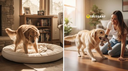 Собака не просто так крутиться на своїй лежанці