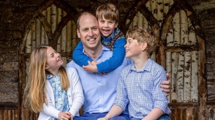 Принц Уильям с 9-летним Джорджем, 8-летней Шарлоттой и 5-летним Луи