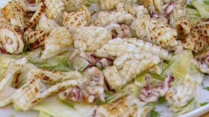 Кальмары-гриль с фенхелем