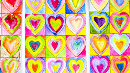 Мастер-класс для детей: как нарисовать картину с сердечками в стиле Кандинского 