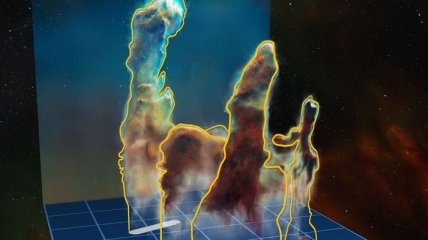 Астрономы показали знаменитые "Столпы Творения" в 3D-картине