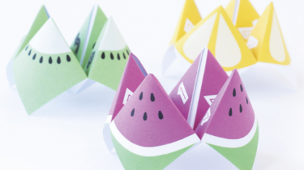 Детская гадалка-оригами с предсказаниями из бумаги