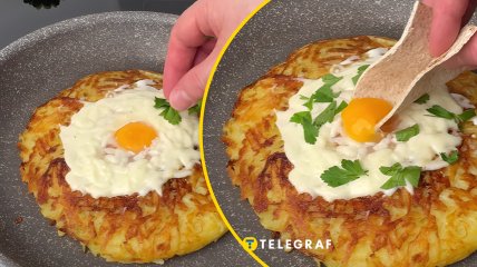 Картопляне кільце з яйцем та сиром