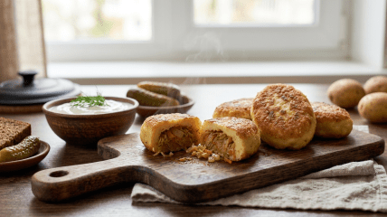 Картофельные зразы с капустой
