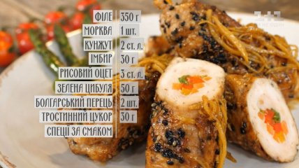 Курячі крученики з овочами – рецепти Руслана Сенічкіна