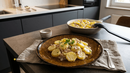 Картопля з шинкою у вершковому соусі