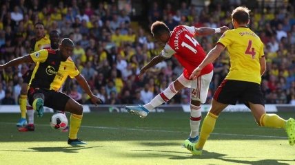 Двух голов Обамеянга не хватило Арсеналу, чтобы обыграть Уотфорд (Фото)
