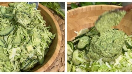 Питательный зеленый салат для всей семьи