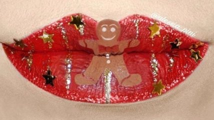 Рождественские губы из Инстаграма - модный новогодний макияж 2018 (Фото) 