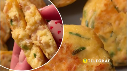 Оладки з куркою та сиром